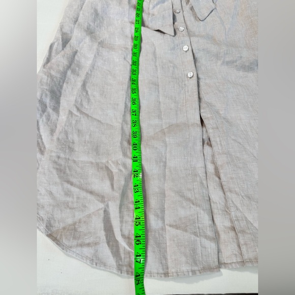 NEW Tommy Bahama Coastalina Linen Maxi Shirt Dress Natural Khaki Size Small NWT - Picture 11 of 13
